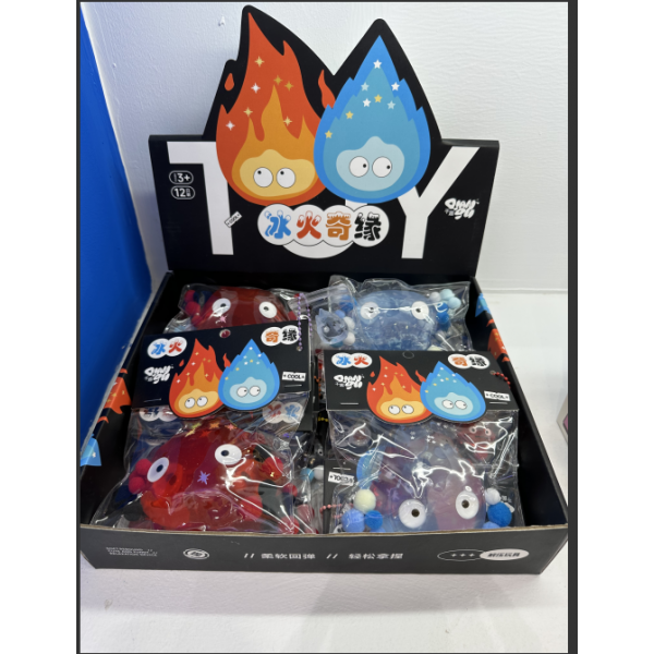 221276 Іграшка-антистрес YouBang-782 вогник 2 шт., мішура, кул., 12 шт. (2 кольори) в диспл., 28-24-6 см.