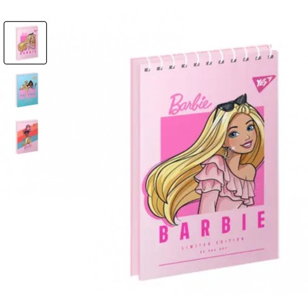 164573 Зошит для записів YES А7/80 од.спіраль Barbie