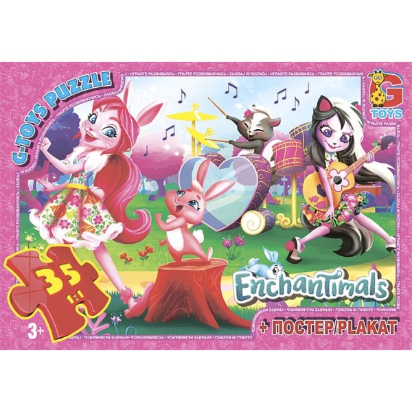 119778 EA207 Пазли ТМ "G-Toys" із серії "Enchantimals", 35 ел. 