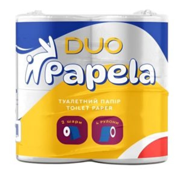 255513 Папір туалетний PAPELA 2-х шаровий Duo 4рул/уп EG-300952