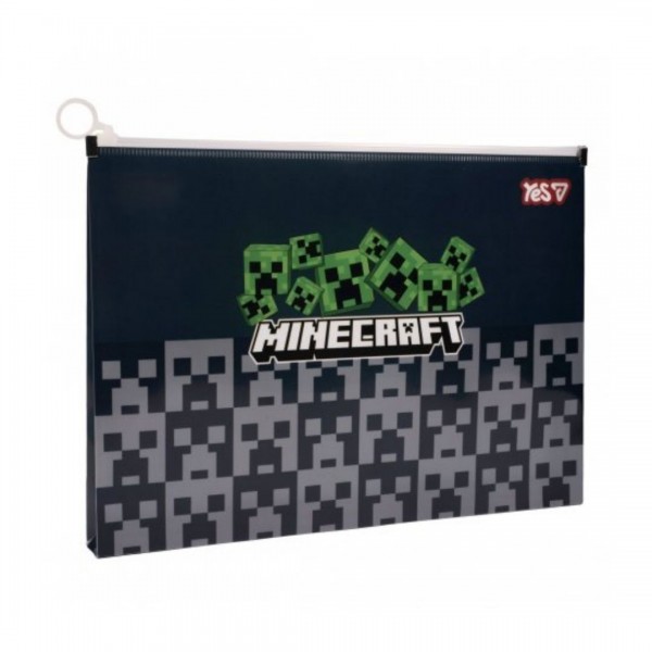 251671 Папка-конверт Yes А4 на блискавці "Minecraft Creepers"