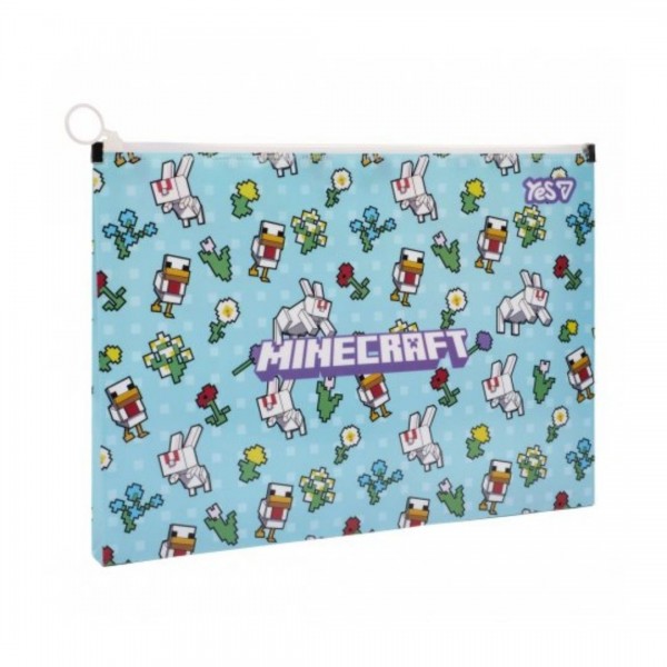 251672 Папка-конверт Yes А4 на блискавці "Minecraft.Spring"