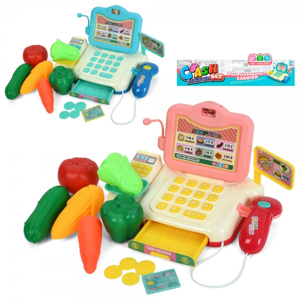 230061 Касовий апарат 685-1A-1B сканер, рухлива деталь, продукти, 2 кольори, муз., бат., кул., 29-27-7 см.