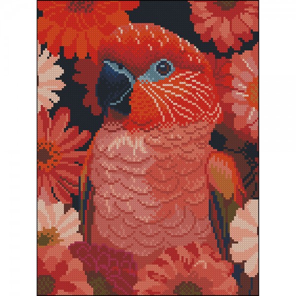 247689 Алмазна картина Strateg Червоний ара 30х40 (ZAV3040-64)