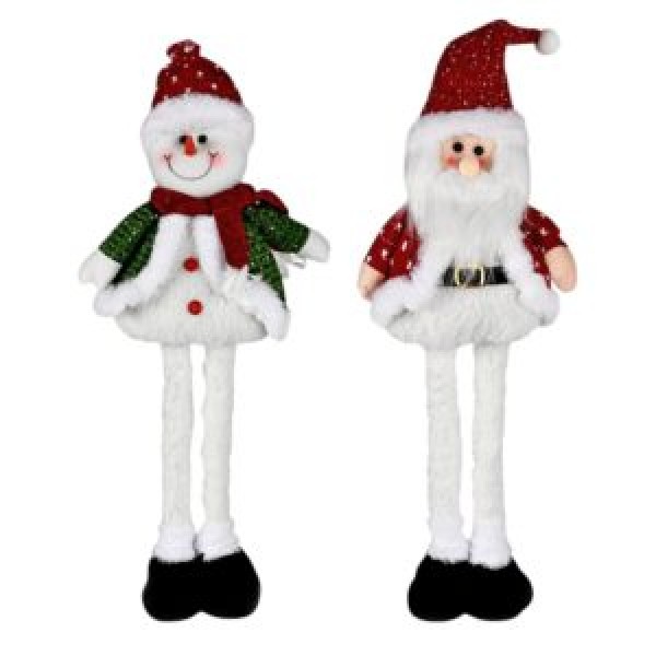 245727 Фігура новорічна "Santa Snowman" 65см (ноги-телескоп) R96540