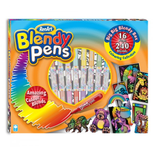 205460 Набір кольорових фломастерів Bleendy pens BIG BOX 16 фл. + Творча колекція