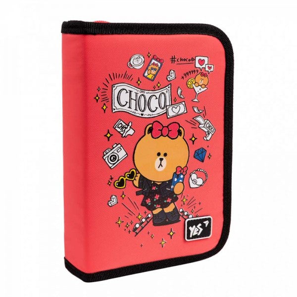 167593 Пенал твердий YES одинарний з клапаном HP-03 Line Friends
