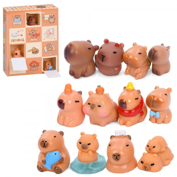 248964 Фігурки для гри ZZL01 капібара,наб12шт,адвент-календар,мікс вид, кор.13,5-17,5-4см