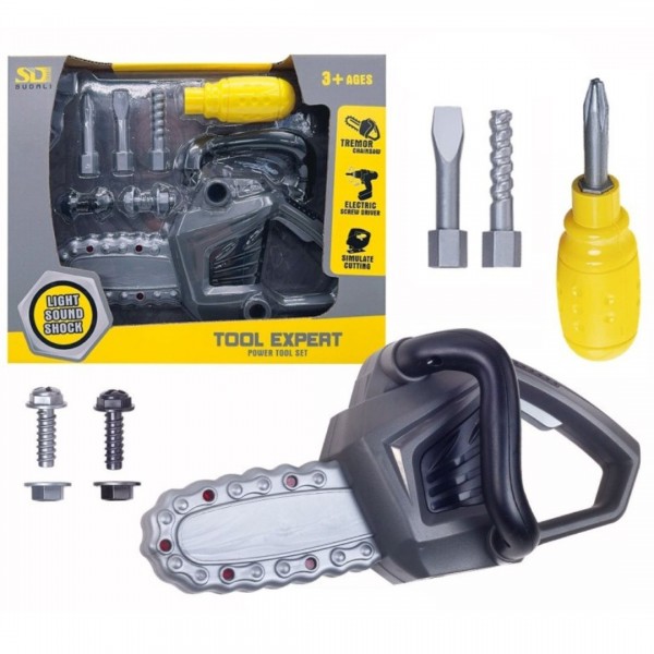 245348 Набір інструментів 6818-1 пила, викрутка з насадками, муз., світло, бат., кор., 27-22,5-7 см.