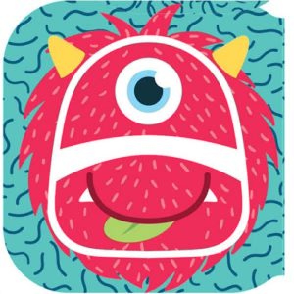 137648 Посуд дитячий бамбук "Монстрик" 5пр/наб (2тарілки, виделка, ложка, стакан) MH-2770-40