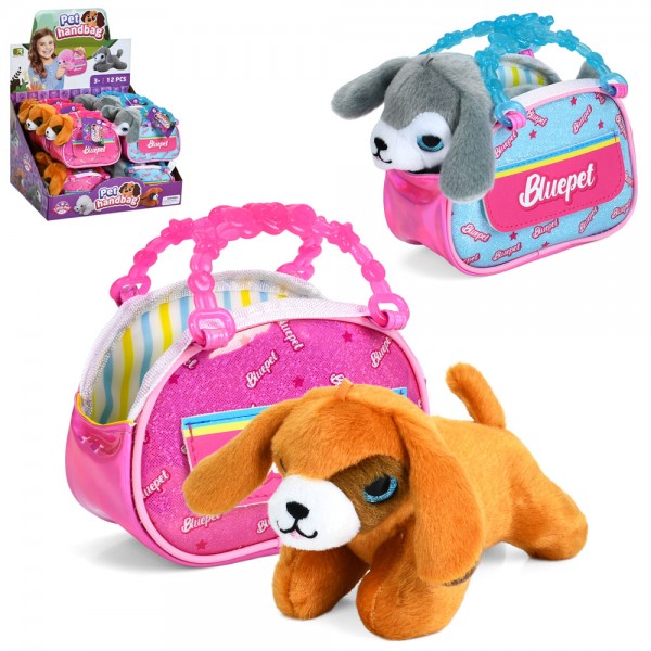229936 Тварина DR5146 собака, м'яка іграшка, сумка, 2 види, 12 шт. в диспл., 32-23-24,5 см.