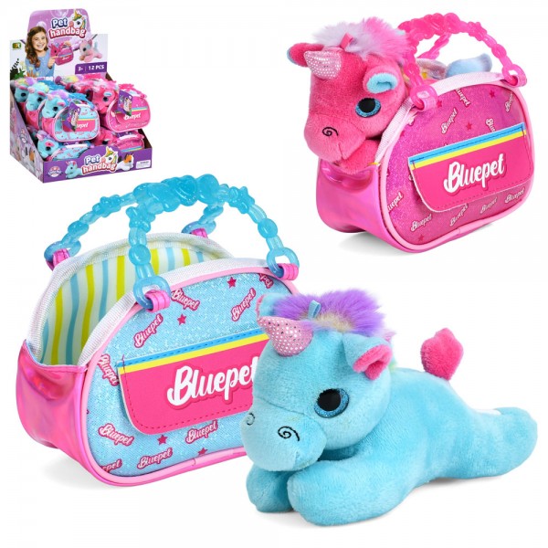 229938 Тварина DR5149 єдиноріг, м'яка іграшка, сумка, 2 види, 12шт. в диспл., 32-23-24,5 см.