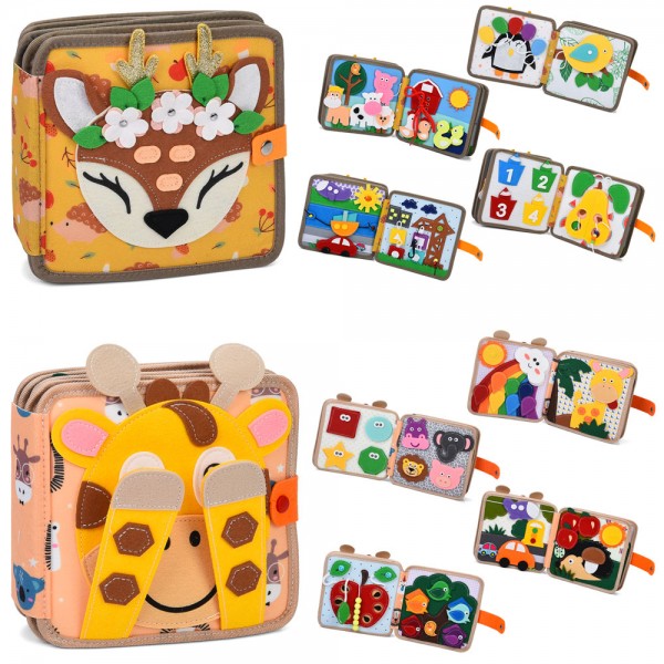 247900 Гра XQ-3-4навчальна, бізікнига/бізікнижка, 20-20-6см, фігури на липучках, кольори,у пак