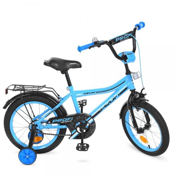 46759 Велосипед дитячий PROF1 16 д. Y16104 Top Grade, дзвінок, доп. колеса, бірюзовий.