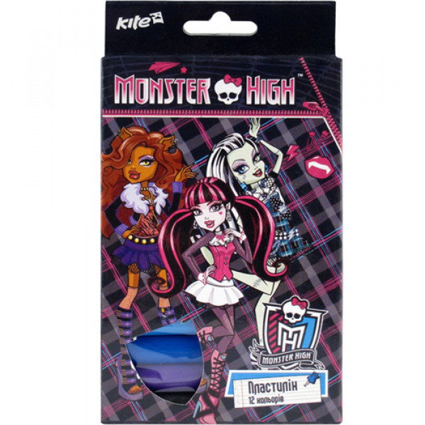 627 Пластилін м'який, 12 кольорів, 200г. Monster High