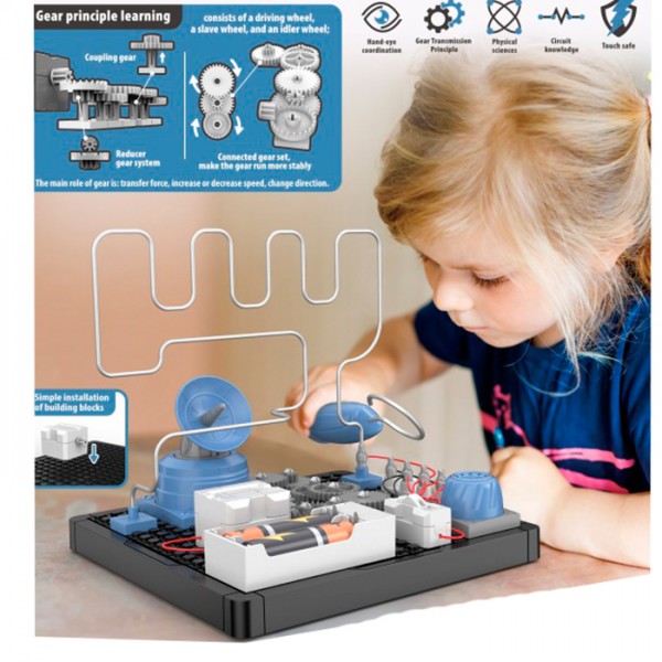 170649 Науковий набір DL0102 електронний конструктор, лабіринт, на бат-ці, 46 дет.