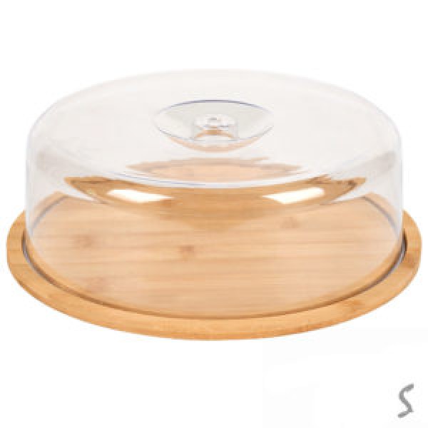 247076 Блюдо бамбук з ковпаком д28см