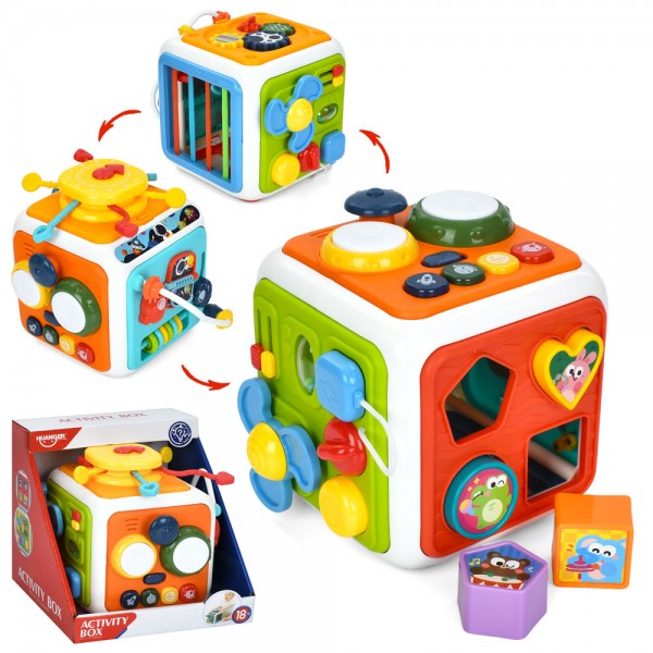 243758 Гра HE0556 куб, бізікуб,муз.,світло,спінер,сортер,шестерні,годинник,прорізувач,пискавка,рух.деталі