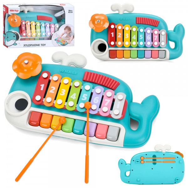 243654 Ксилофон 6223 8 тонів, палички 2шт, в кор-ці, 30-18,5-7см