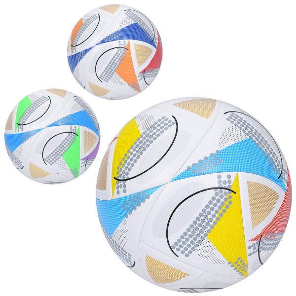 233644 М'яч футбольний MS 3807 розмір 5, ПУ, ламінований, 420-440г, 3 кольори, кул.