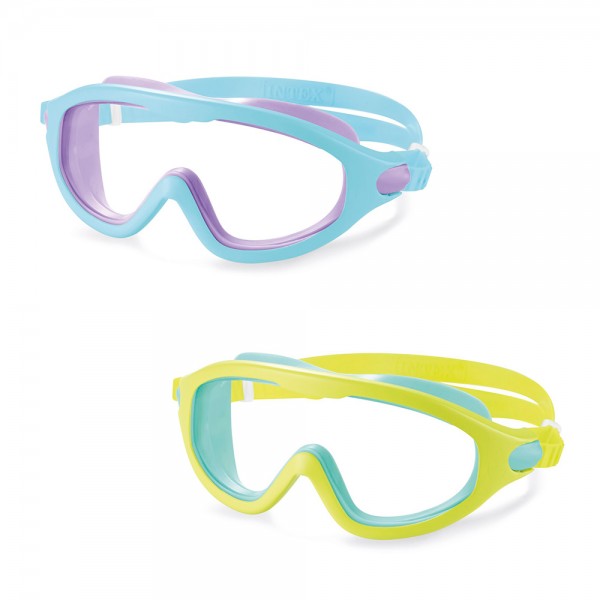 247173 Маска для плавання 55985 (12шт) лінзи - полікарбонат, регульований ремінець, вік 3-8 років, 2 кольори,