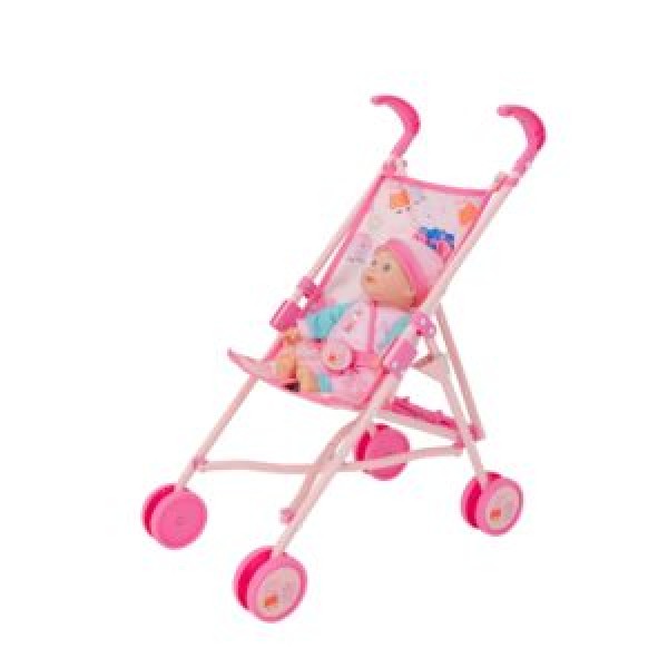 245339 Візок 1424021 Peppa Pig, для ляльки, прогулянковий, метал, колеса пластик, карт. обг., 58,5-11-10см.