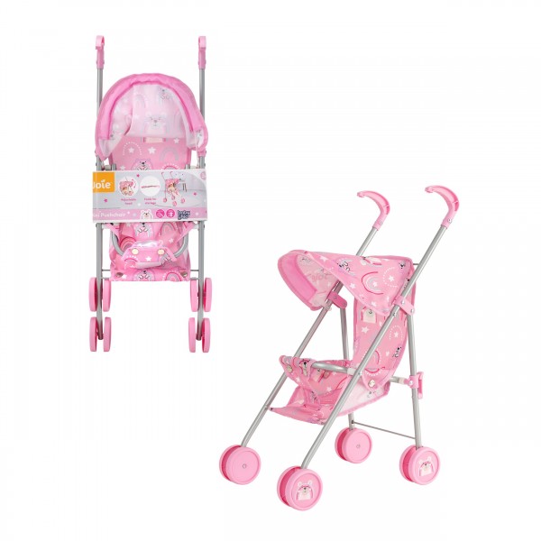 245340 Візок 1424049 (12шт) для ляльки, прогулянковий, метал, колеса пластик, карт.обгортка, 26-67-7,5 см.