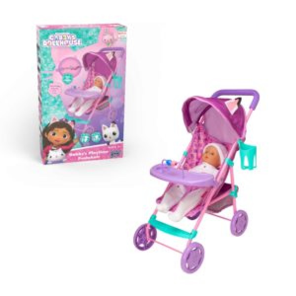 245343 Візок 1424140 для ляльки, прогулянковий, ручка EVA , колеса пластик, кошик, метал, кор., 27-46-8 см.