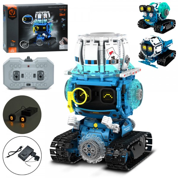 248187 Конструктор 8059 радіок2,4G, 3в1(робот,транспорт),15-15,6-24см,акум,USBзар.,звук,світло,APP, 494дет.
