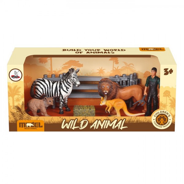 242800 Тварини XTY-863 зоопарк, дикі тварини, фігурка, паркан, кор., 31-13-10 см.