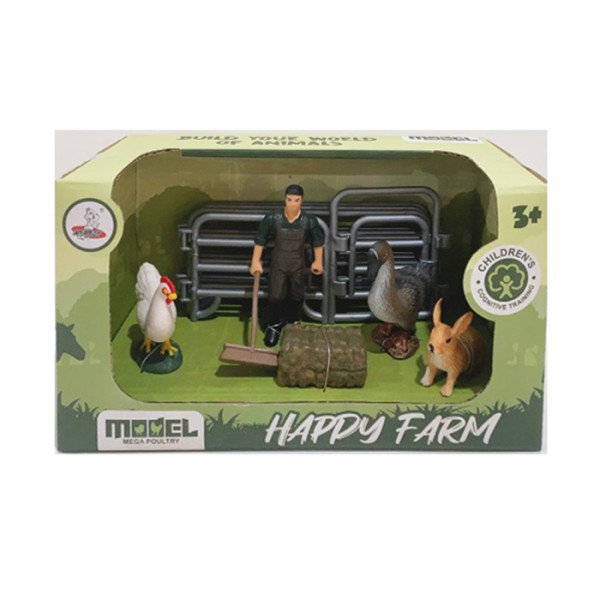 242805 Ферма XTY-733 тварина, птахи 2 шт., фігурка, паркан, кор., 22-13-10 см.