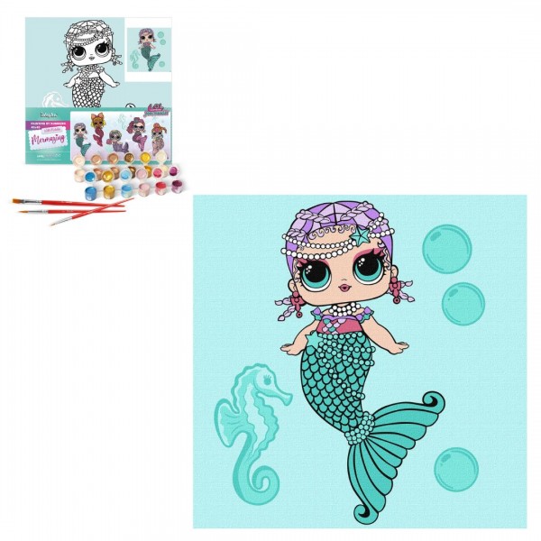 222629 Набір для розпису по номерах для дітей "L.O.L. Surprise! Mermaids Merbaby" 40х40см