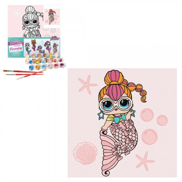222630 Набір для розпису по номерах для дітей "L.O.L. Surprise! Mermaids Neon QT" 40х40см