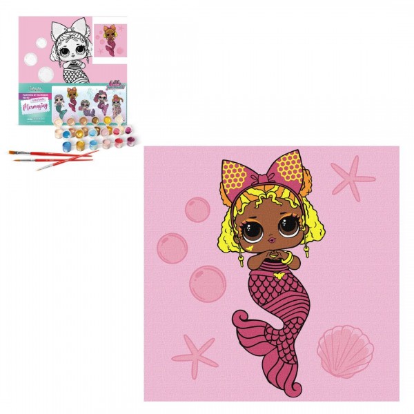 222631 Набір для розпису по номерах для дітей "L.O.L. Surprise! Mermaids Queen Bee" 40х40см