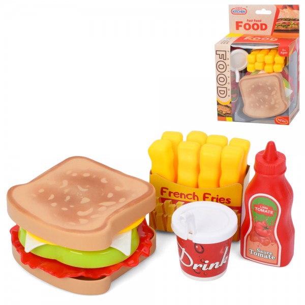 245531 Продукти 623-521 фаст-фуд, сендвіч, картопля, стакан, соус, в кор-ці, 11,5-17,5-6см