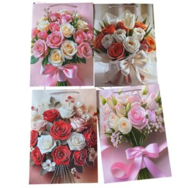 262793 Пакет подарунковий паперовий M "Bouquet" 26*32*10см