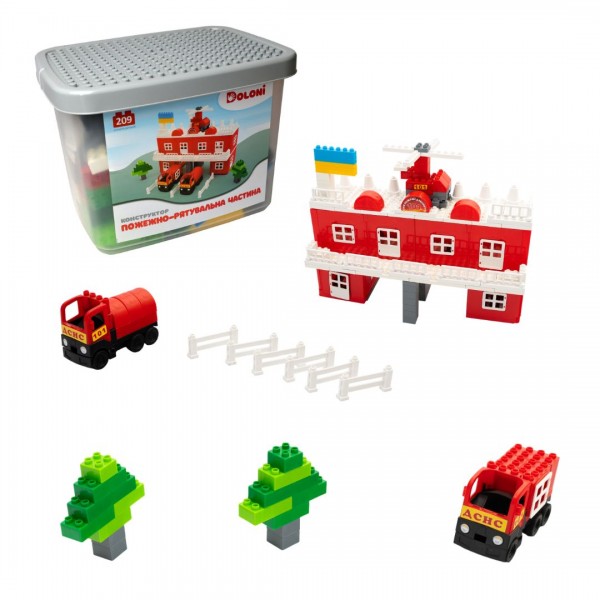 244542 Конструктор "ПОЖЕЖНА ЧАСТИНА" 248 детал. 013888/01 в пластик. боксі