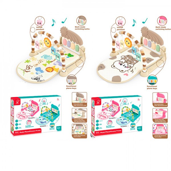 247906 Килимок для немовляти 66095-66099.70-47см,дуга,підв5шт.піан-муз.світ. на бат-ці,в кор-ці 36-26,5-8см