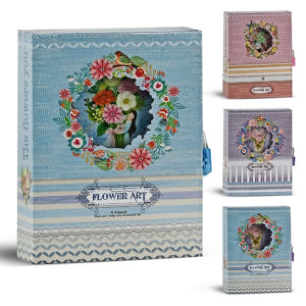 229687 Блокнот на замку "Flowers" 12.5*16см 45л., WW01771ST