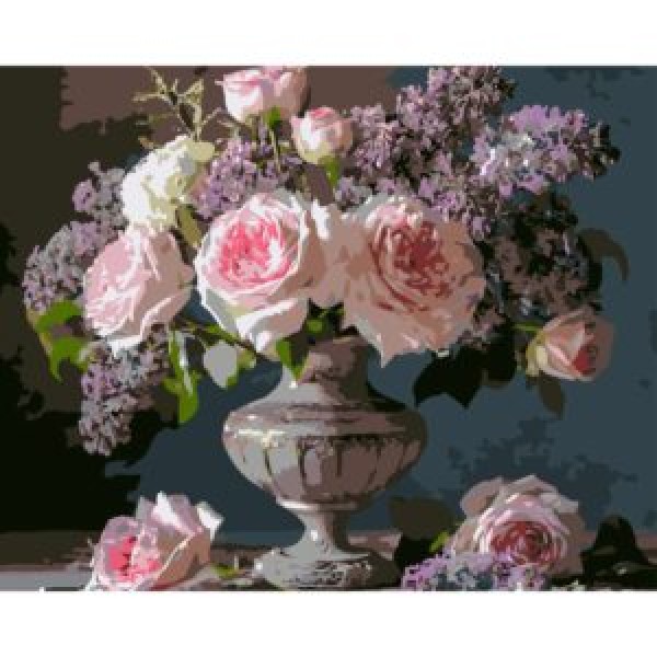 249860 Картина за номерами Strateg Троянди у вазі 40Х50 (VG048)