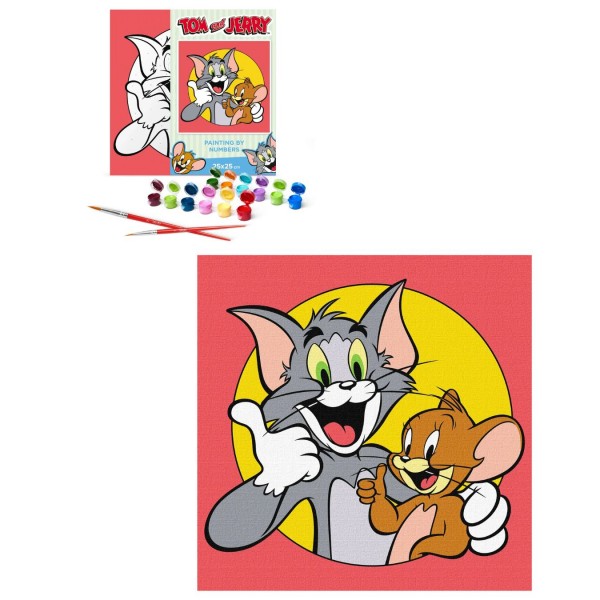 263242 Набір для розпису по номерах для дітей WB "Tom and Jerry: Разом веселіше" 25х25см