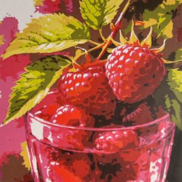 249897 Картина за номерами Strateg Соковита малина 30х30 (ES-0927)