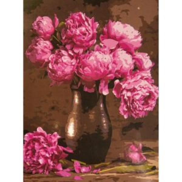 249901 Картина за номерами Strateg Ніжні півонії 30х40 (SS-1324)