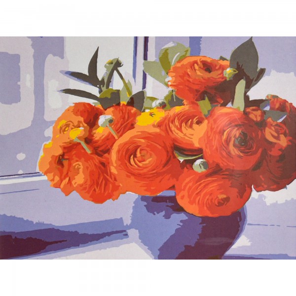 249904 Картина за номерами Strateg Вогняний букет 30х40 (SS-1342)