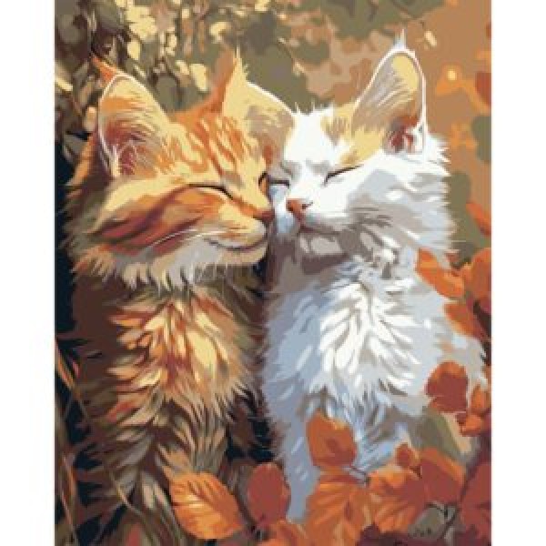 249909 Картина за номерами Strateg Білий та рижий кіт 40Х50 (VG026)
