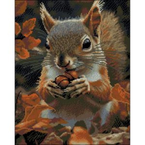 249912 Алмазна картина Strateg Осіння білка 40х50 (ZAV4050-52)