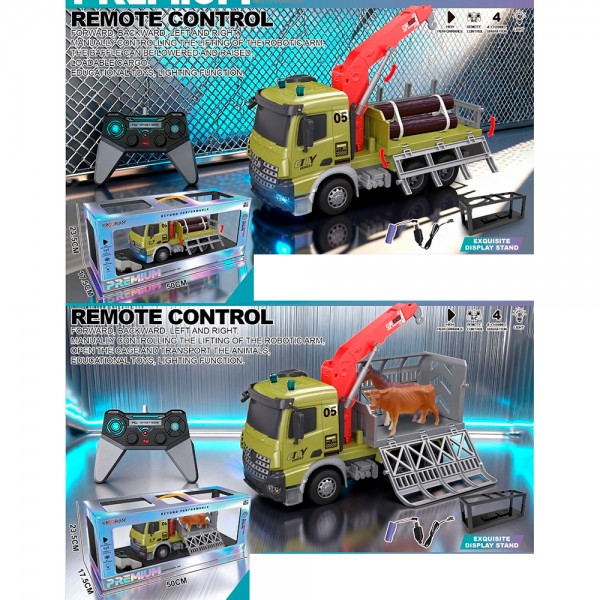 253009 Евакуатор OKL-001-33-34 р/к, акум., 28см, світло, гумові колеса, рухливі деталі, USBзарядне, 2види