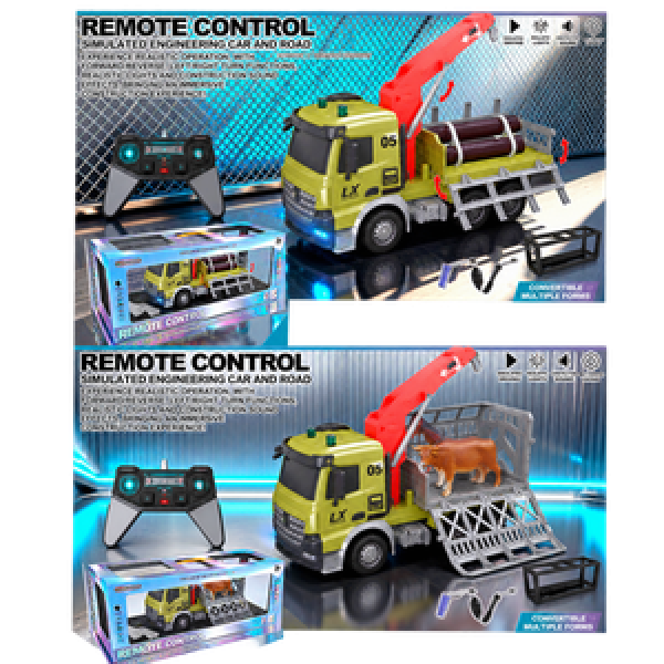 253009 Евакуатор OKL-001-33-34 р/к, акум., 28см, світло, гумові колеса, рухливі деталі, USBзарядне, 2види