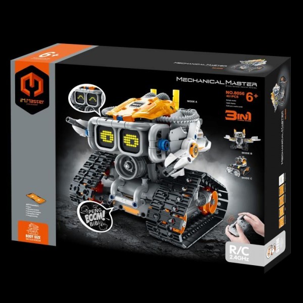 261894 Конструктор 8056 3в1 робот/сова, радіокер. 2,4GHz, акум, 455 дет, USB, муз., світло, кор.,35-27-7см