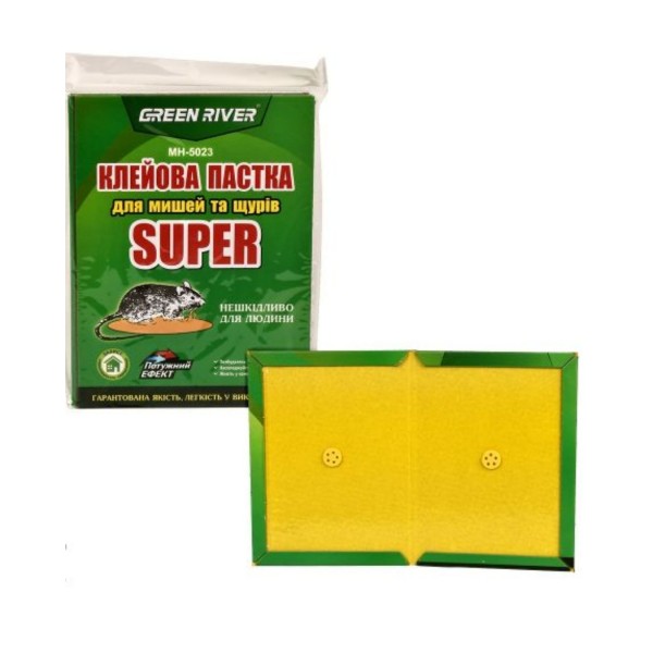 45273 Мишоловка липка зелена "Super" 17*12см MH-5023